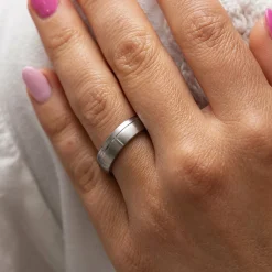 ZEEme Stainless Steel Edelstahl glanz/mattiert 6mm breit Ring 41675920965726