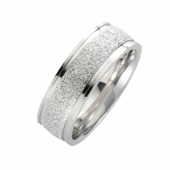 ZEEme Stainless Steel Edelstahl gesandet glanz Ring 41678258012254